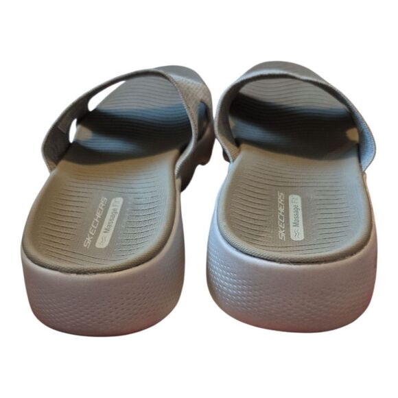 Skechers GO WALK Massage Fit Sandal Slide Womens 11 Taupe - Picture 2 of 8